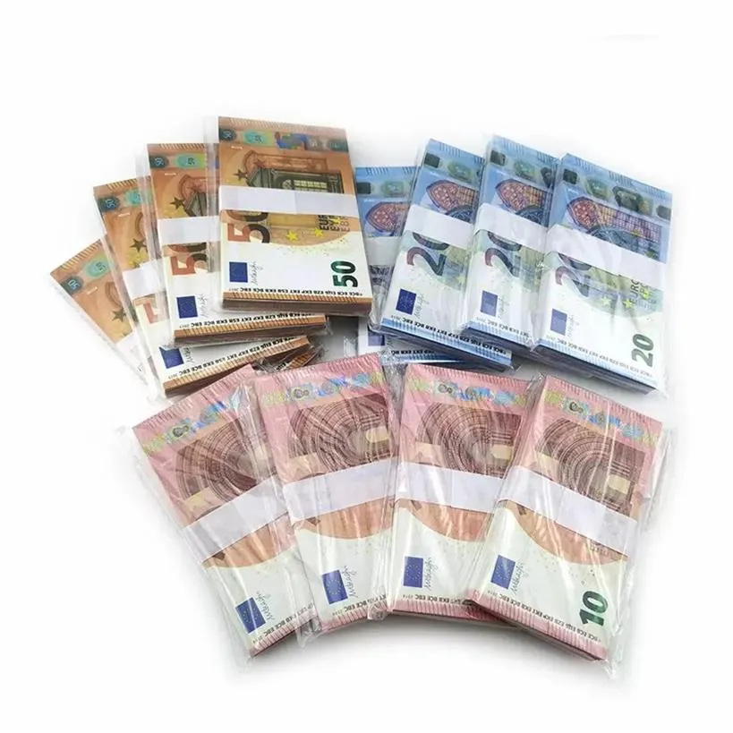 Best 3A Party Supplies Fake Banknote 5 10 20 50 100 200 Us Dollar Euros Realistic Toy Bar Props Currency Movie Money Fauxbillets Copy 10230z