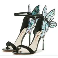Sophia Webster Sandals women shoes Genuine Leather Pumps Butterfly High Heel Sandals For Women Sexy Stiletto Shoes