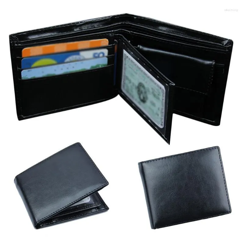 Portafogli 2022 da uomo in vera pelle Mini portamonete con cerniera porta carte di credito porta soldi portamonete maschio sottile piccolo nero