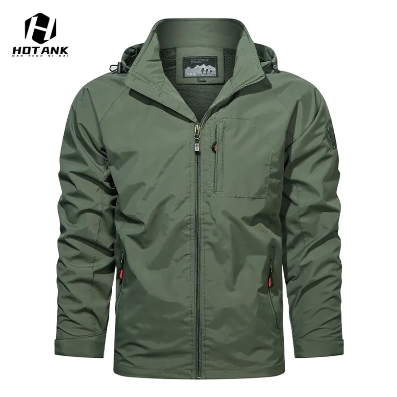 Mens Jackets Autumn Men Waterproof Military Shark Skin Soft Shell Outdoor Outwears Fashion Windbreaker Hooded Coats Male 220829