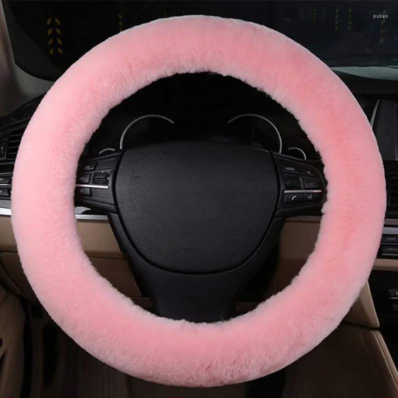 Couvertures de volant couverture moelleuse pour femmes dames floue hiver chaud volant en peluche véhicule universel Fit 35 cm-43 cm