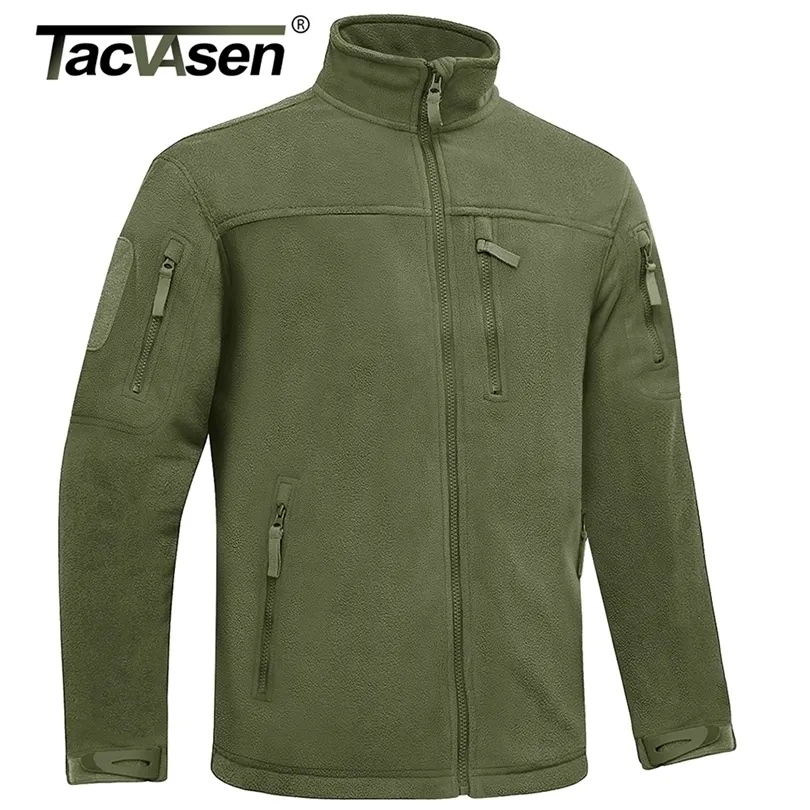Mens Jackets TACVASEN Winter Tactical Fleece Jacket Mens Army Military Hunting Jacket Thermal Warm Security Full Zip Fishing Work Coats Outer 220829