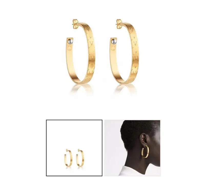 Gold Silver hoop earrings for lady Women Party Wedding Lovers gift engagement Jewelry for Bride