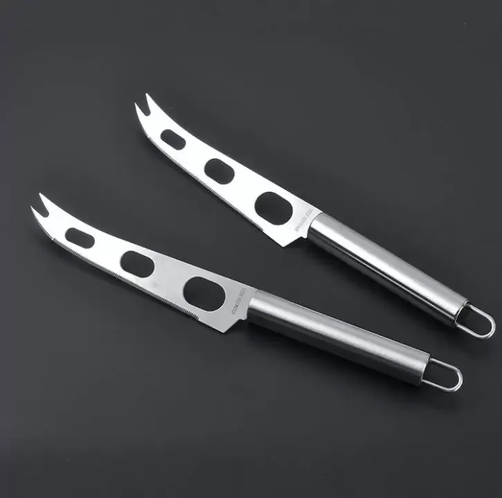 3 Holes Cake Butter Pizza Knives Durable Stainless Steel Cheese Knife Resuable Easy to Clean Kitchen Tools DH984 clephan