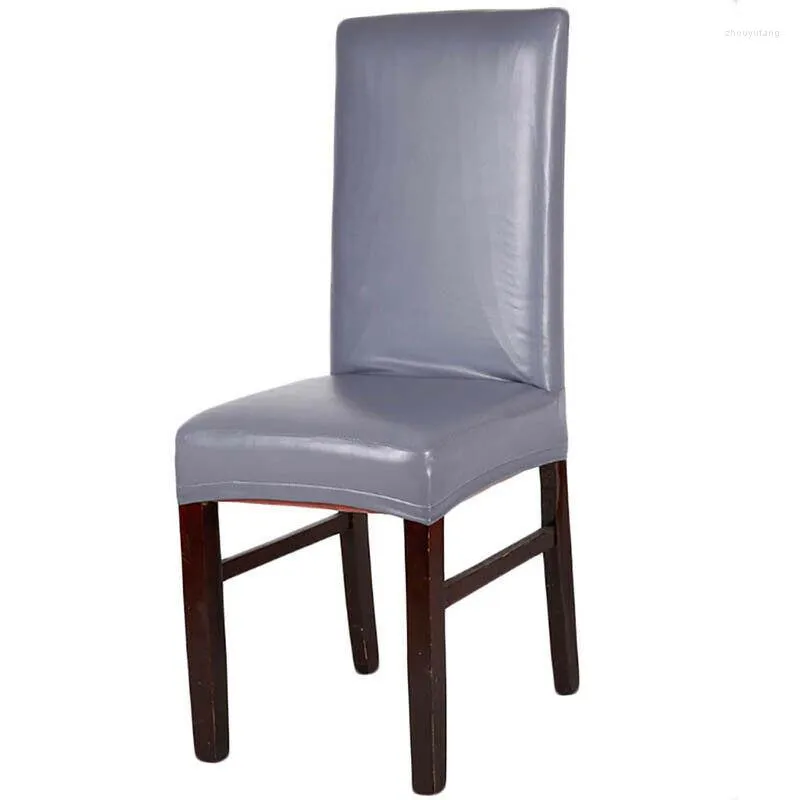 Housses de chaise UK en cuir élastique, housse de siège de salle à manger, imperméable à l'huile, décoration de maison