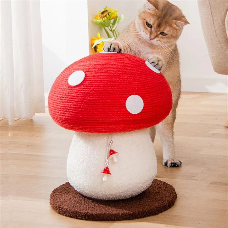 고양이 나무 스크래치 클라이어 등반 나무 사이알 소재 버섯 모양의 고양이 연삭 긁힘 프레임 장난감 장난감 플랫폼 고양이 소모품 220504350K
