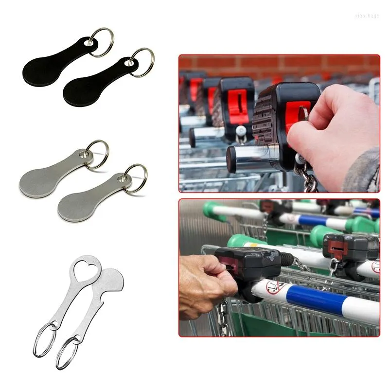 Hooks 2st Metal Key Ring Tokens KeyChain Shopping Cart pluggbar design H￶gkvalitativ kedja f￶r bilh￥llare Drop
