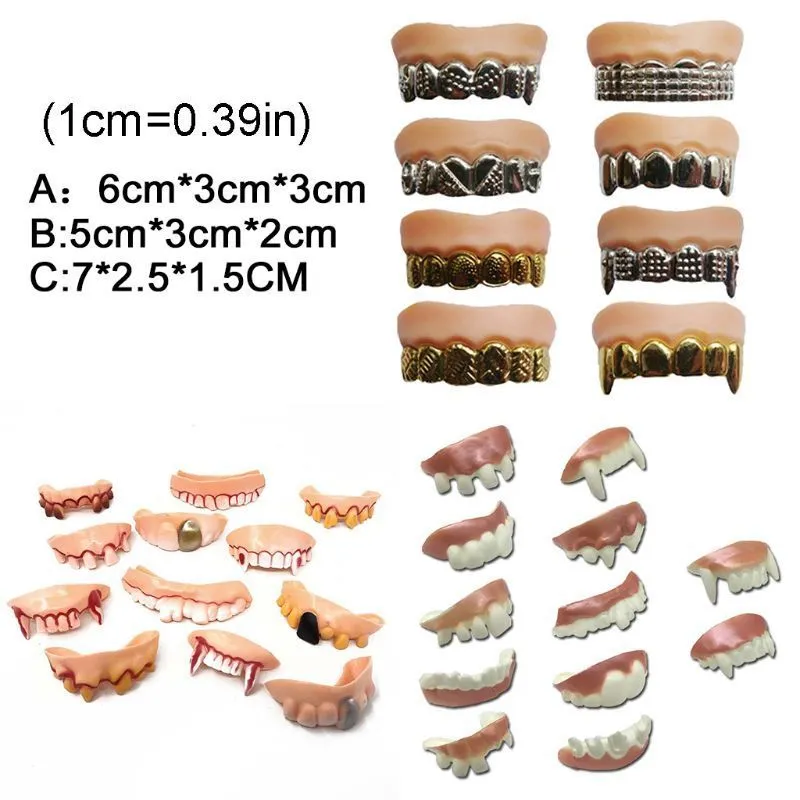 Decorazione feste Altri articoli feste eventi set Giocattoli scherzi feste di Halloween Simulazione Denti marci Protesi Travestimento Cosplay Trucco denti finti