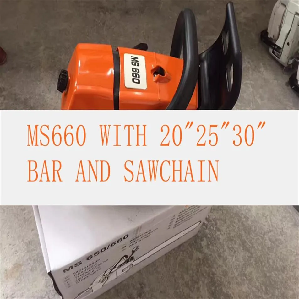 20 25 30 inç çubuk ve zincir 249o ile yeni MS660 Chainsaw 92cc zincir testeresi