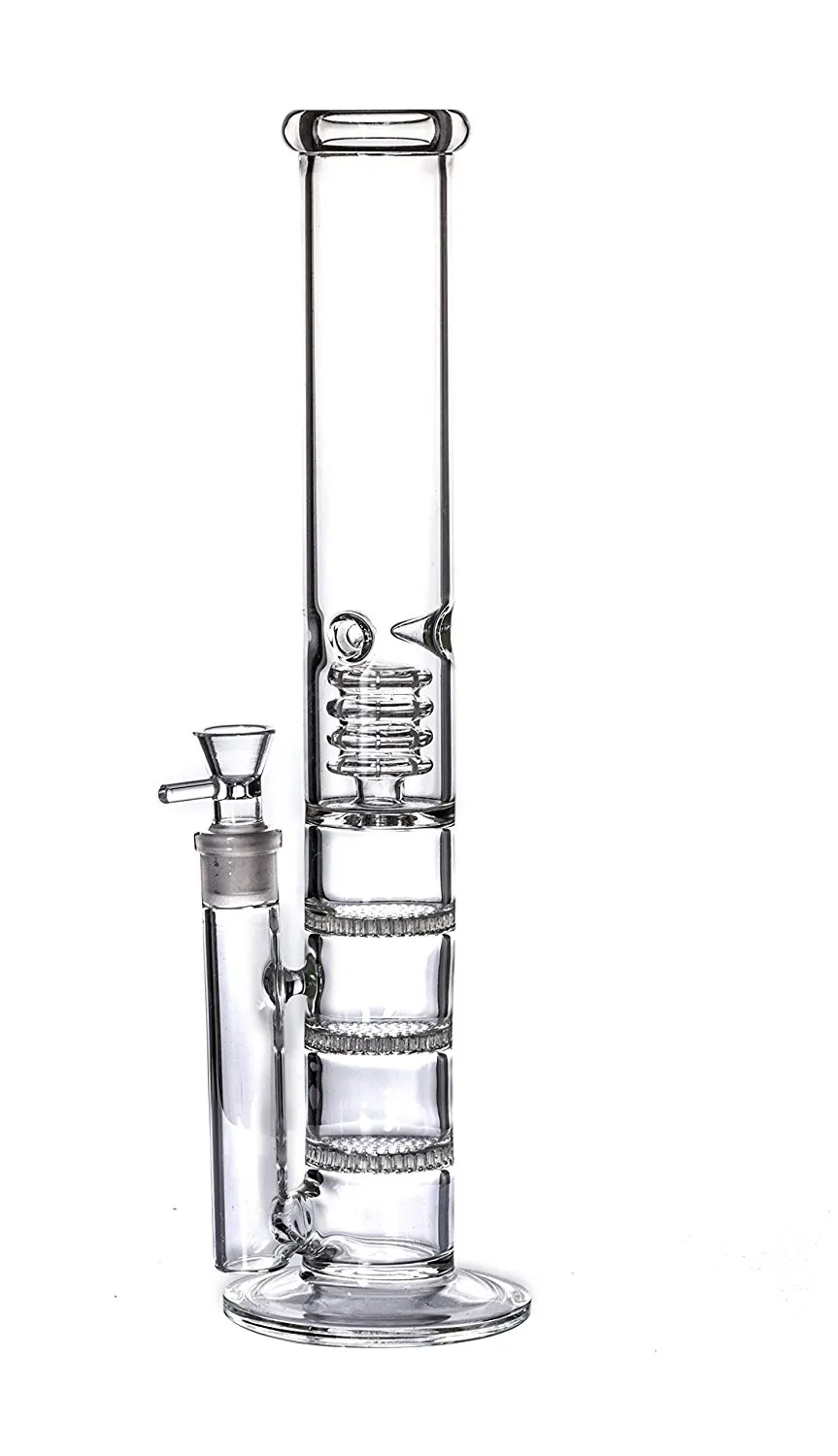Glass Hookahs water pipe bongs three honeycomb percolate with glass bowl for tobacco and Oil Rig