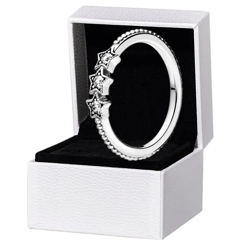 Authentique bague en argent sterling étoiles célestes femmes filles cadeau de mariage bijoux pour pandora CZ diamant bagues d'amour avec boîte d'origine