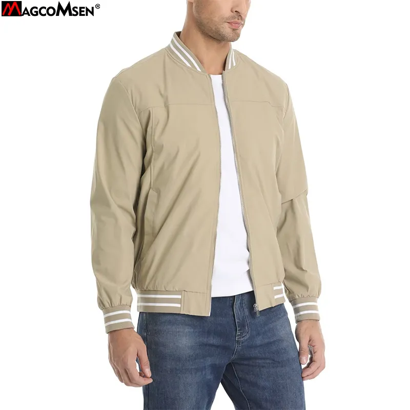 MAGCOMSEN solide mode Bomber veste hommes décontracté Baseball veste léger coupe-vent 2022 tendance varsité veste collège manteaux