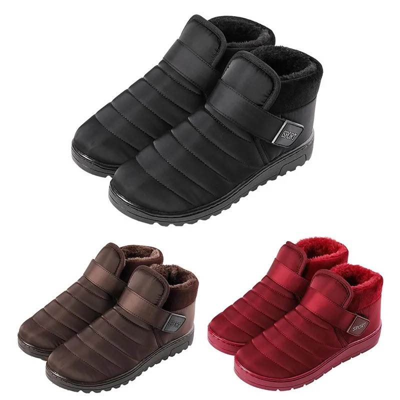 Top Quality Thick Outdoor Warm Cotton Shoes Outdoor Womens Boots Breathable Slip On Size 36-44