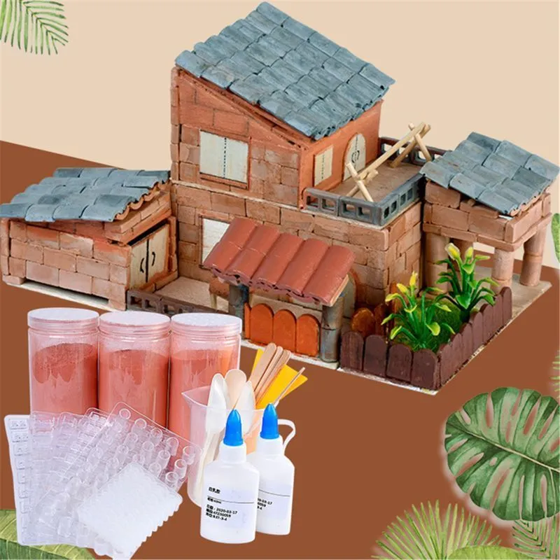 Архитектура DIY House 1 16 миниатюрный симулятор кирпич DIY Kit Sand Table Diorama Landscape Screings 220829