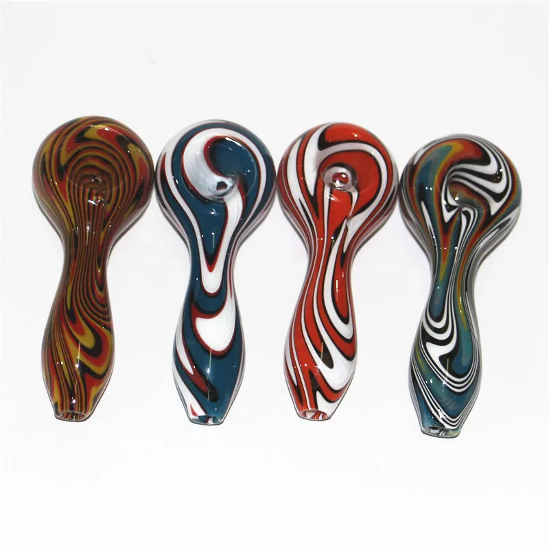 glass smoking pipe pyrex colorful glass tobacco Spoon Hand Pipes for Silicone water bong bubble