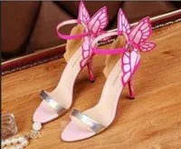 Sophia Webster Sandals Genuine Leather Pumps Butterfly High Heel Sandals For Women Sexy Stiletto Shoes