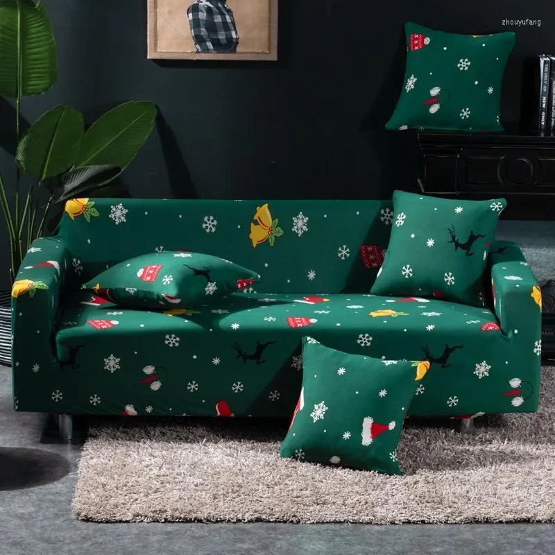 Tampa de cadeira Lychee Christmas Decorativa Sofá Elastic Slipcover Couch Capa para sala de estar 1/2/3/4 do lugar