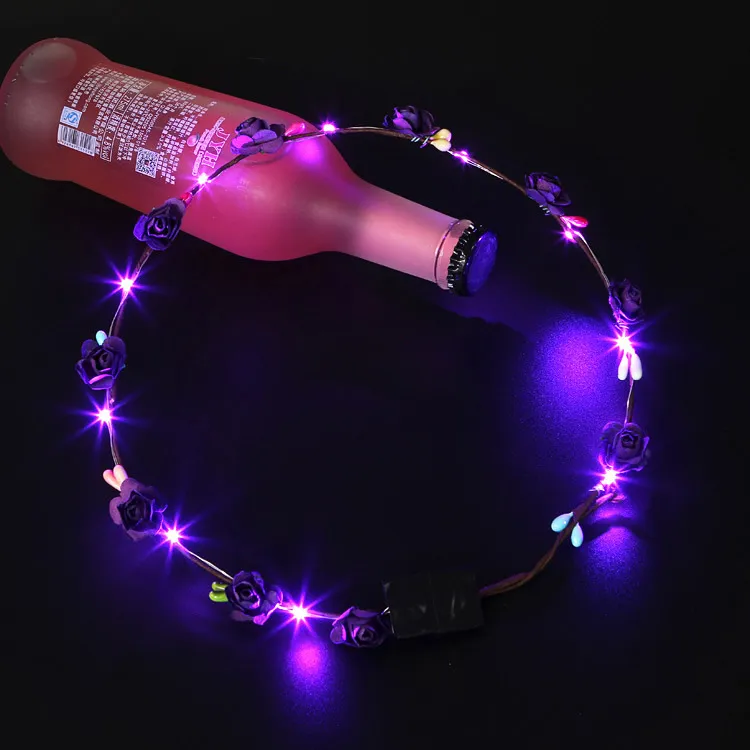 LED Light Up Toys Party Favors Luminous Line Crown Corolla Luminou Party Carnival Floral Decoration Garland Bright Hair Accessory Kids toy 60