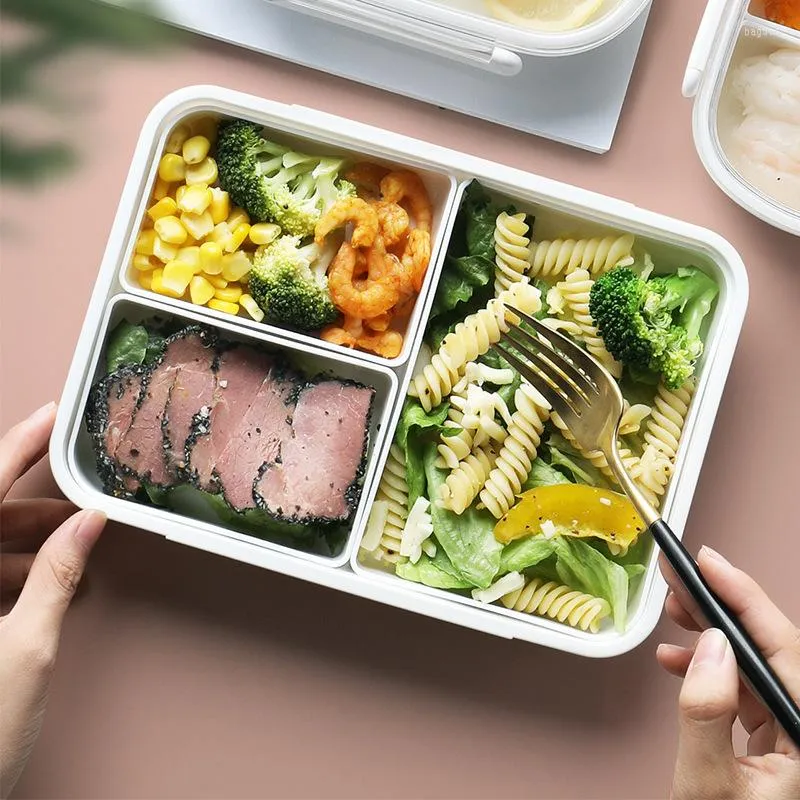 Ensembles de vaisselle Conteneur Boîte à bento Micro-ondes Déjeuner sans danger pour les enfants des écoles Garder Freshing Stockage en plastique dans le réfrigérateur