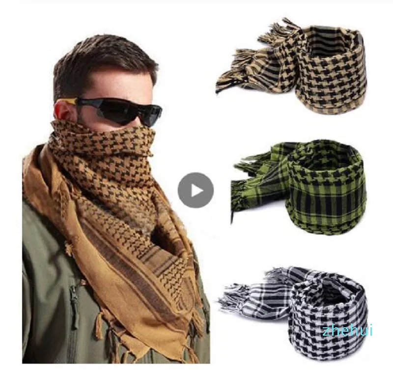 Fashion Mens Scarves Outdoor Shawl Arab Tactical Desert Army Shemagh KeffIyeh Arafat Scarf Fashion