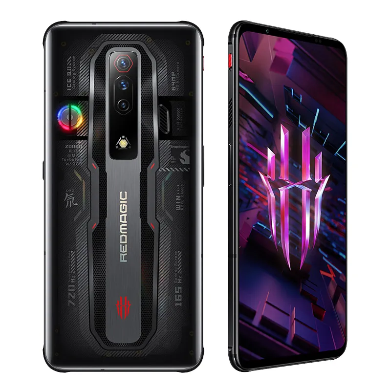 Оригинальный Nubia Red Magic 7S 7 S 5G Mobile Phone Game 128GB 256GB 512GB ROM ROM Octa Core Snapdragon 64MP 4500MAH Android 6,8 ​​дюйма большого экрана идентификатор отпечатков пальцев лицо