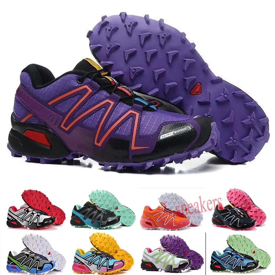 Продать SpeedCross 3 CS Trail Athletic Shoes Women Leadess Sneakers Navy Fashion III Zapatos Водонепроницаемые спортивные туфли T30289S
