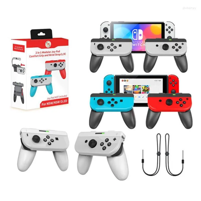 Contrôleurs de jeu 2 pièces Joycon support support de support pour interrupteur/interrupteur OLED JOY CON contrôleur manette manette sangle de poignée