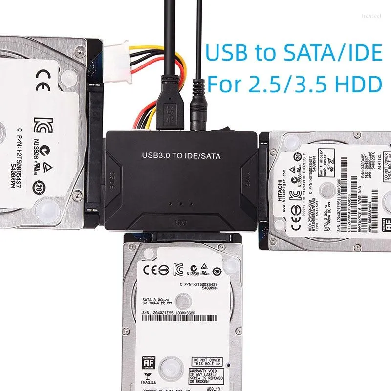 Computerkabel USB 3.0 zu SATA IDE 3 Kabeladapter unterstützt 2,5/3,5 Zoll externe SSD HDD Konverter Festplatte
