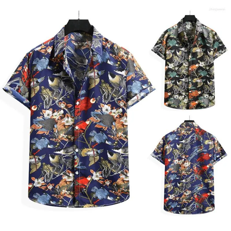 Camisas casuales para hombres Fashion de verano para hombres Camisa de flores de la playa hawaiana