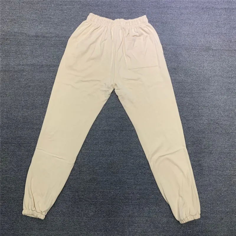 Pants Apricot Sweatpants Men Women 3D Puff Print White Letter Joggers Drawstring Trousers