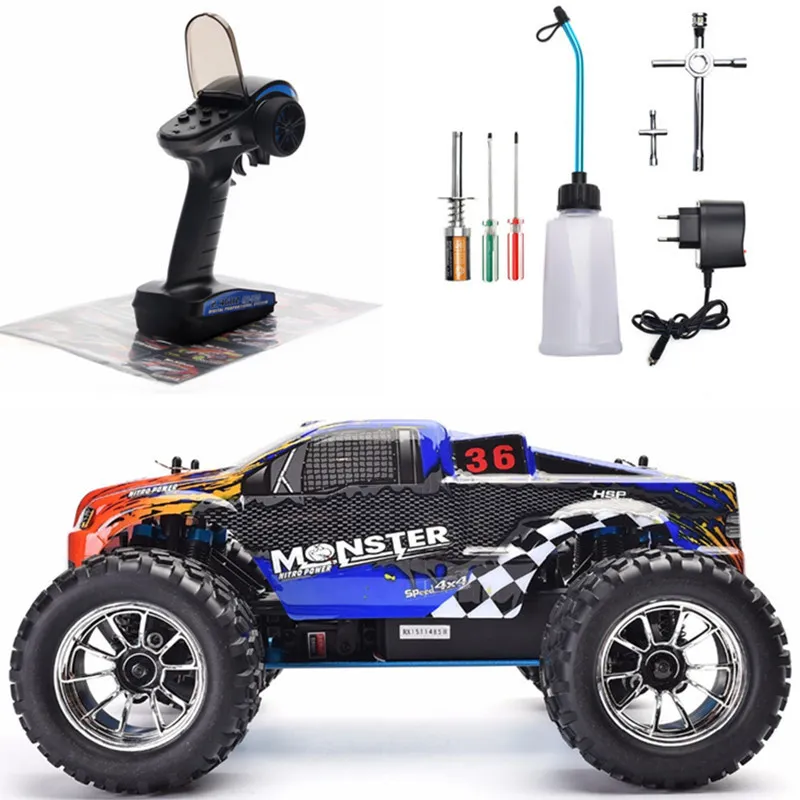 Electric RC Car HSP 1 10 Skala Två hastighet från Road Monster Truck Nitro Gas Power 4WD Remote Control High Hobby Racing Vehicle 220829