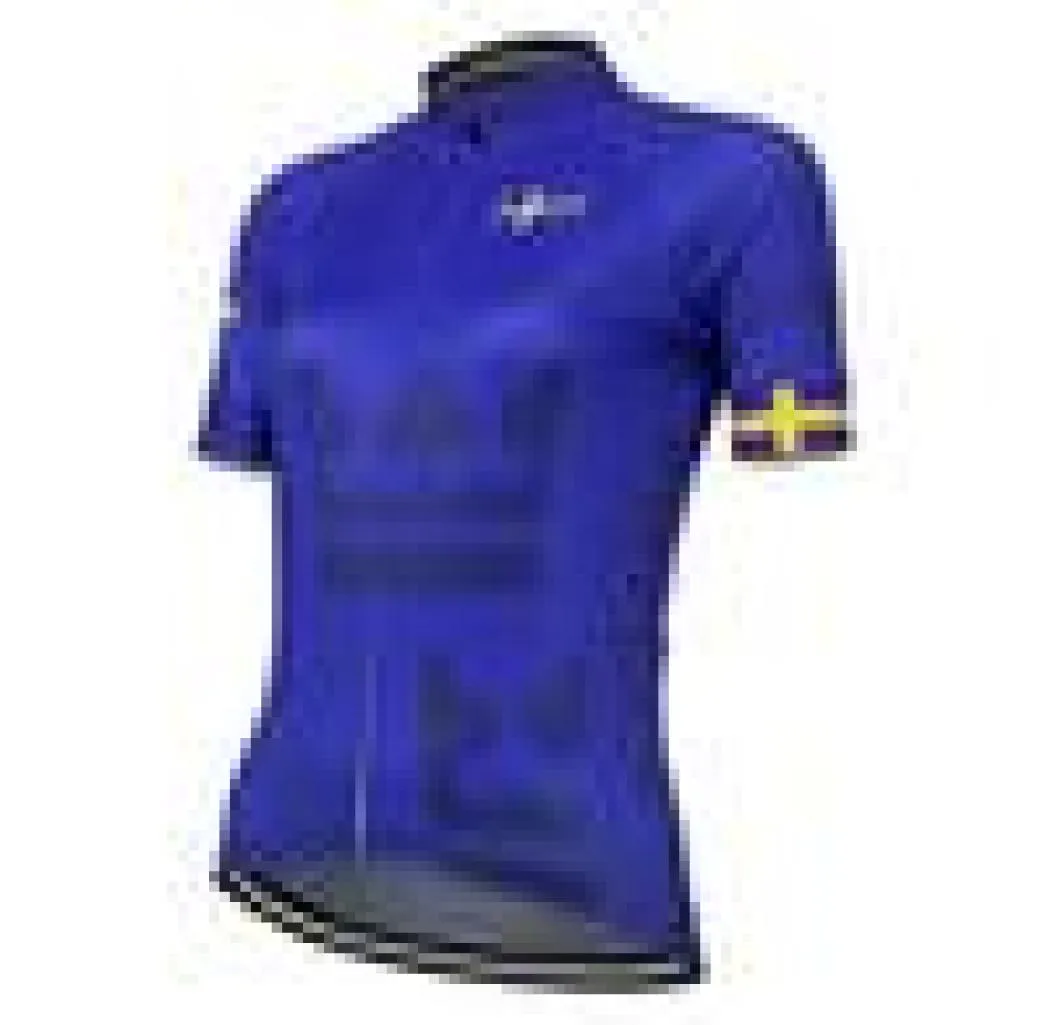 Team Svezia Women Summer Cicling Jersey Bike Road Mountain Gace top abiti blu blu