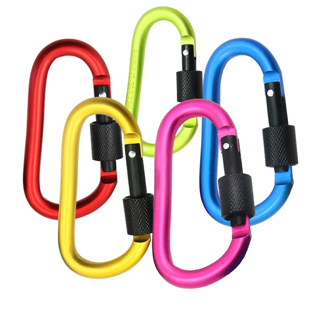 D Shape Carabiner Keychain Straps: Lightweight Aluminum Alloy Clip
