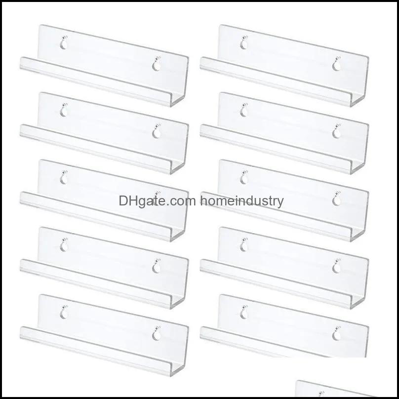 Hooks Rails Hooks Rails Acrylic Shees for Records 10pcs عرض سجل واضح عائم جدار الجدار