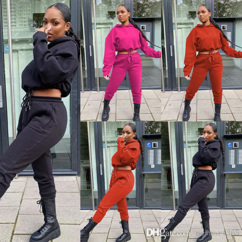 Designer Women Tracksuits Elastic Hoodies L￥ng ￤rmbyxor Tv￥ stycken Set tr￶ja Sportdr￤kt Fall och vinterkl￤der