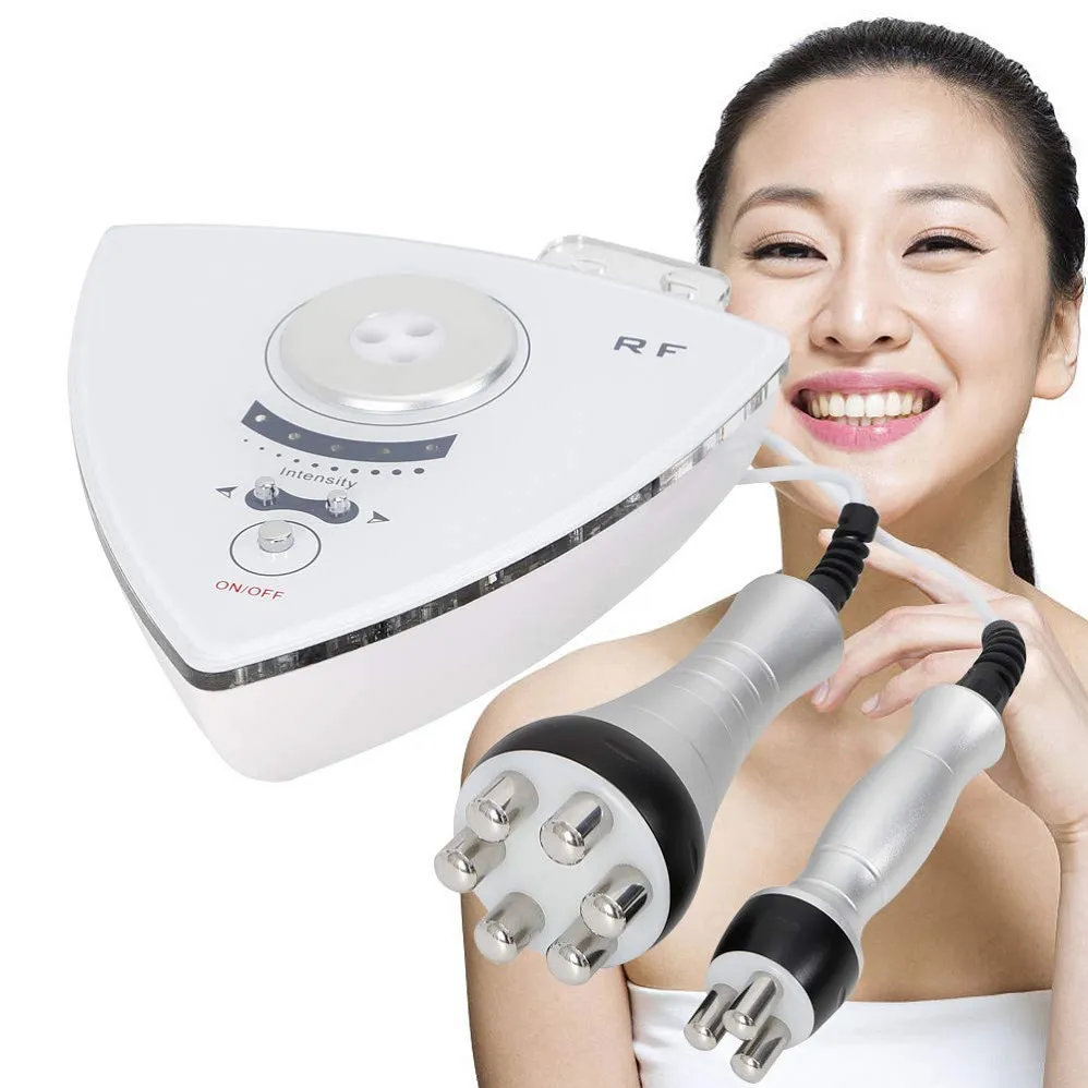 Utilisation à domicile 2 In1 RF EMS Yeux du visage Massages du corps Appareil de beauté Resserrement de la peau Ascenseur Scan Machine de beauté Rf Machine de beauté pour le visage Rf