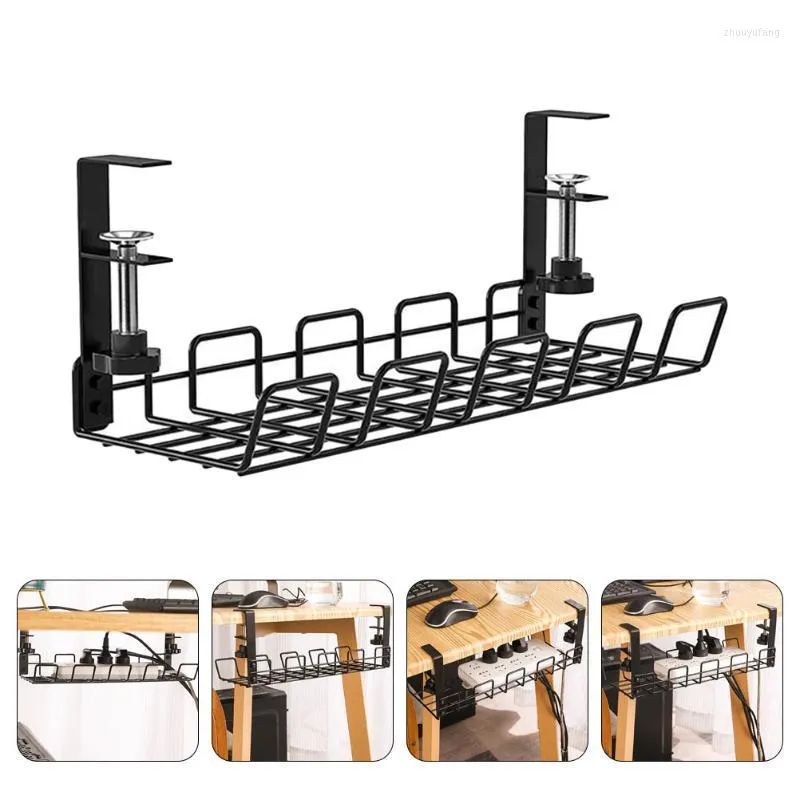 Haken Schreibtisch Kabel unter Management Draht Organizer Tablett Rack Kabel Aufbewahrungskorb für Halter Regal Metallbox Home Schrank Unterregal