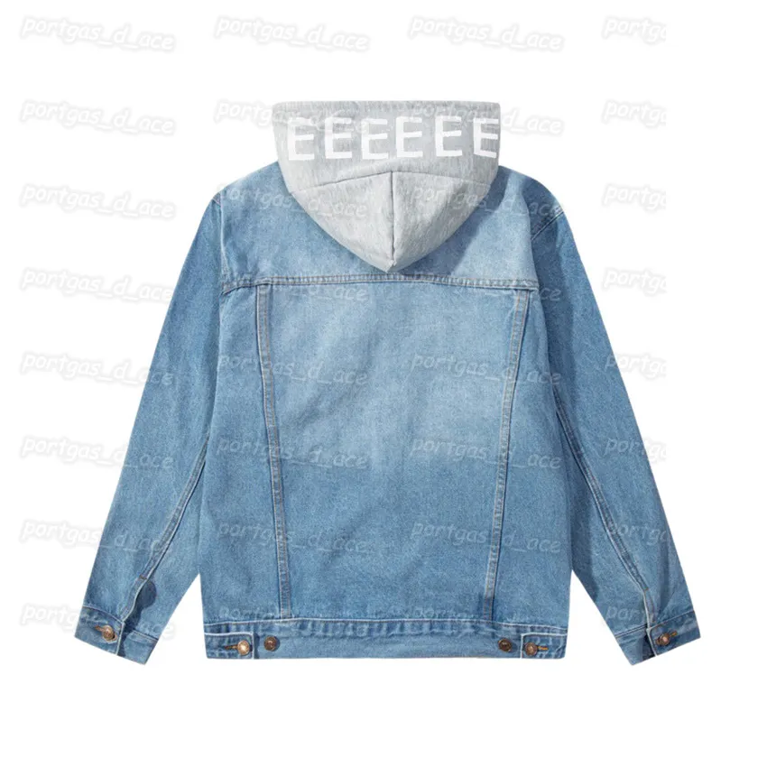 2023 Mode Denim Manteau Universel Rétro Faux Deux Veste À Manches Longues De Luxe Tendance Design À Capuche Rue Hip Hop Style Veste Veste En Jean Pour Hommes