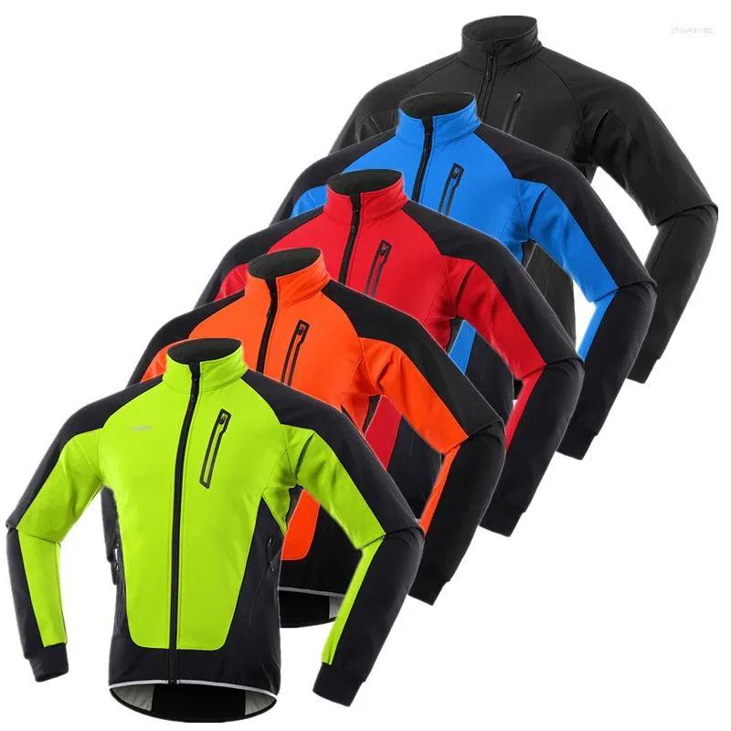 Chaquetas de carreras para hombre, chaqueta de ciclismo de invierno, forro polar térmico, ropa de bicicleta cálida, a prueba de viento, impermeable, abrigo de carcasa suave, Jersey para bicicleta MTB