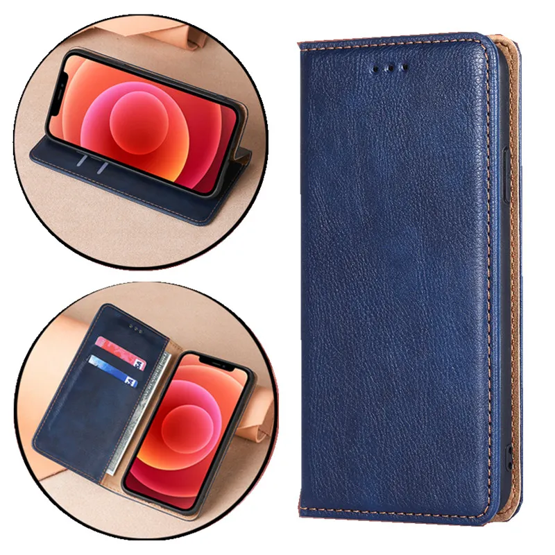 Wallet Leather Flip Cases för iPhone 15 14 13 12 11 X XR XS Pro Max Samsung Galaxy A22 A32 5G Cover Stand Card Slot