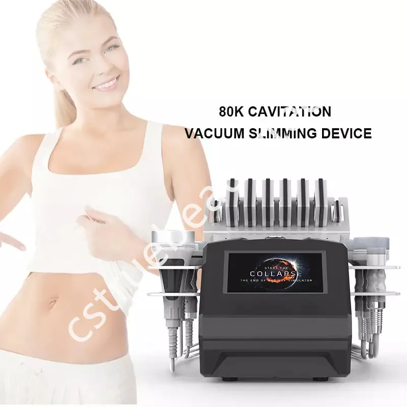 Equipamento de beleza multifuncional de alta qualidade portátil 80k 7 em 1 cavitação bio vácuo RF Frequency Slimming Machine Woight Loss Disposited