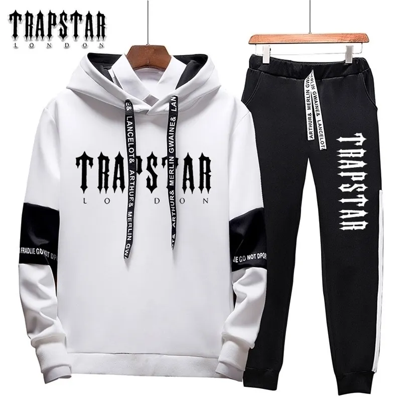 Tute da uomo 2023 TRAPSTAR Autunno Inverno Uomo Stampa Tuta Felpe con cappuccio da joggingPantaloni della tuta Due pezzi Set Streetwear 220829