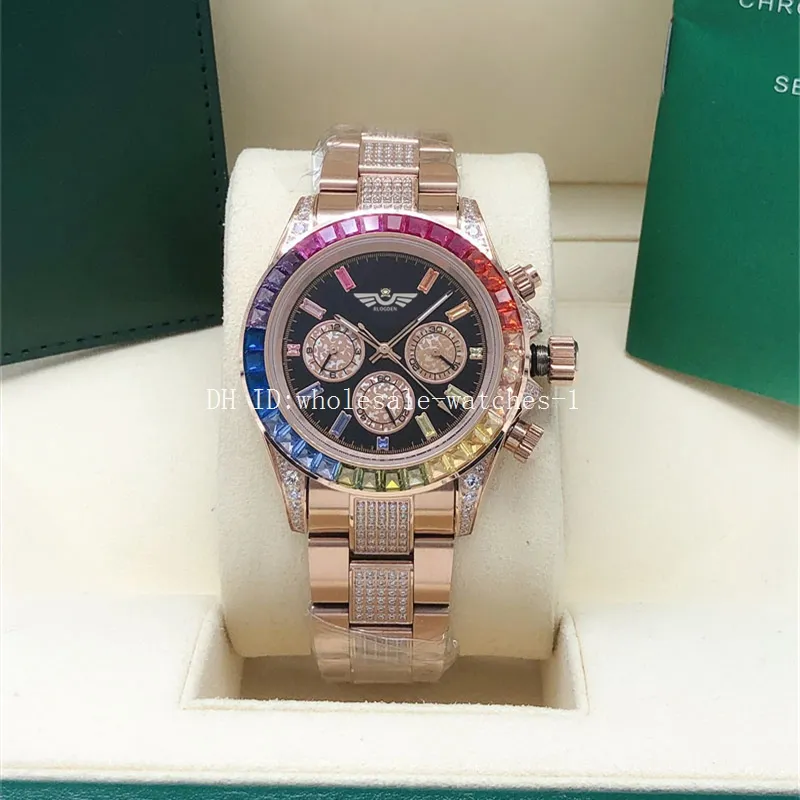 6 Stil İzler İki Ton Elmas 116595 Siyah Dail Sapphire Gül Altın 2813 Mekanik Hareket Otomatik Erkekler Erkek Bilek Swatches No Chronograf