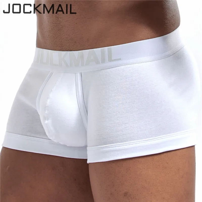 Underbyxor jockmail märke mens boxare bomull sexiga män underkläder underbyxor manliga trosor shorts u konvex påse för gay vit 220830