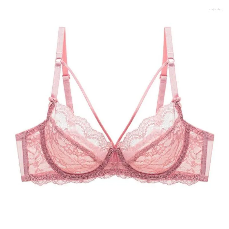 Bustiers korsetten diep v kanten bh top vrouwelijke sexy lingerie transparante ultra dunne bras vrouwen bustier korset ondergoed brassiere a b c d e