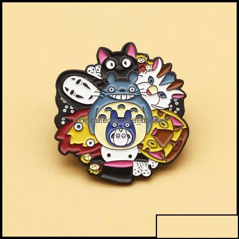 Pins Brooches Pinsbrooches Jewelry Cute Character Collection Enamel Pin Faceless Male My Neighbor Totoro Mix Badge Child Brooch Love Otzvw