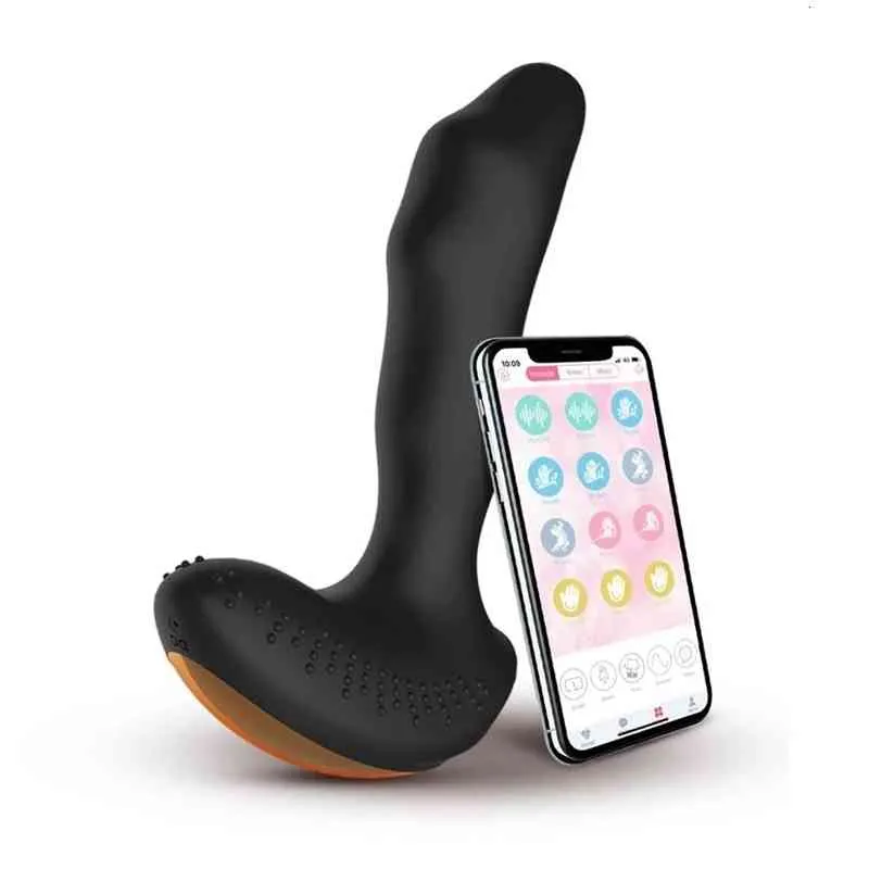 마사지 페니스 수탉 앱 원격 제어 진동 엉덩이 플러그 플러그 블루투스 상호 작용 남성 전립선 질량