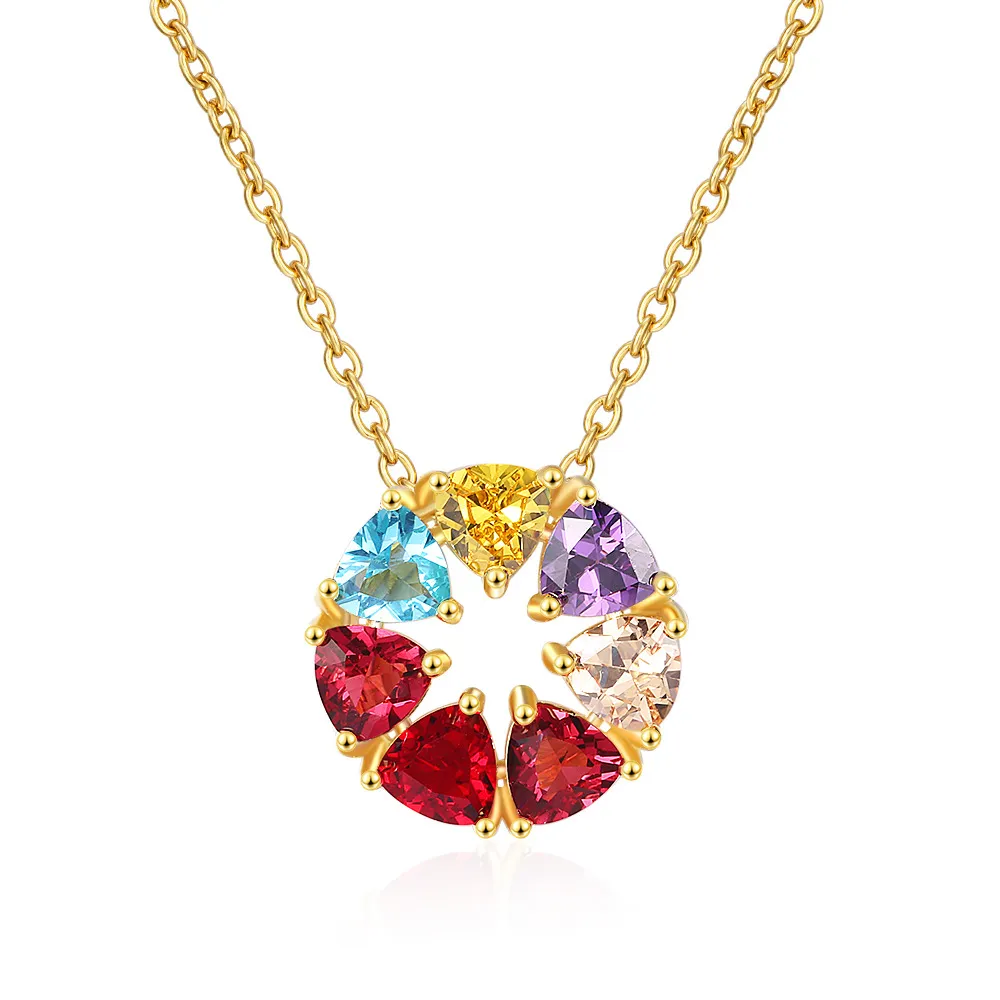 Sweet Necklace colorful diamond zircon women short collarbone chain Girls party jewelry birthday gift