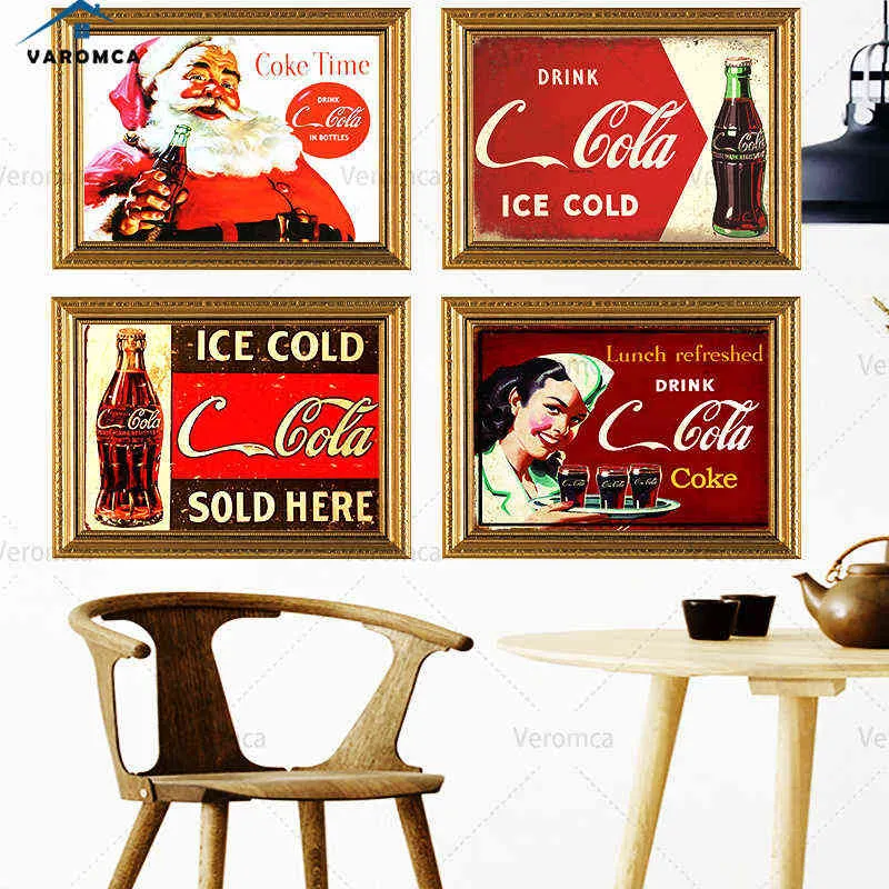 Metal Painting Retro Metal Posters Coke Plate Sign Vintage Home Shabby Tin Sign Bar Club Wall Plaques Decor T220829