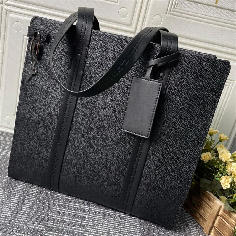 Moda portu-dokumenty Jour teczka Damier Infini Onyx Designer Metal Hardware S-Lock Teksicka Mężczyzna Flap Zamknięcie z M2345